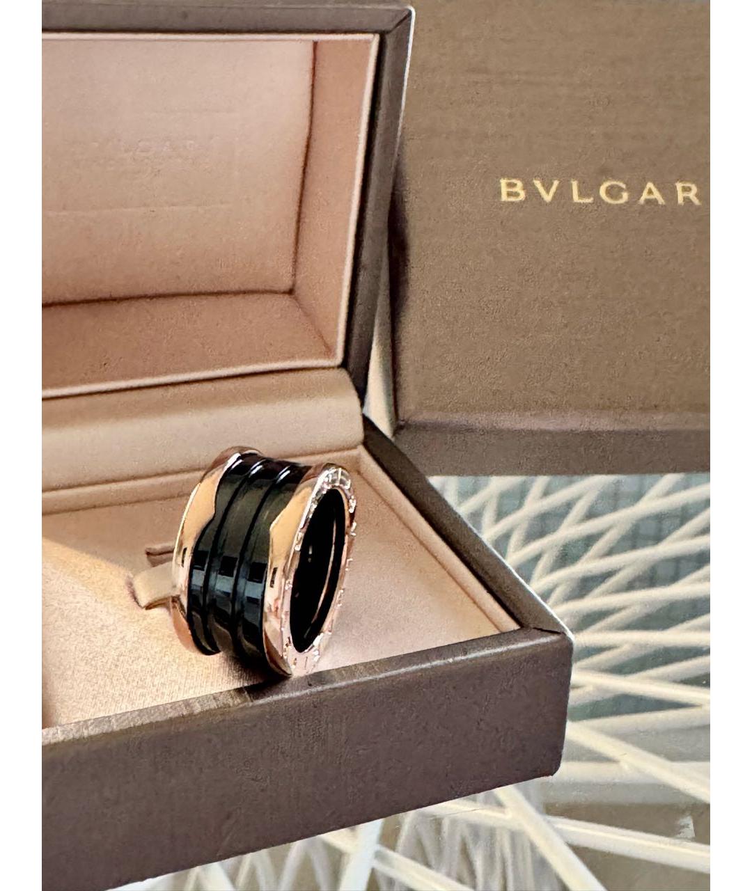 BVLGARI Черное кольцо из розового золота, фото 8