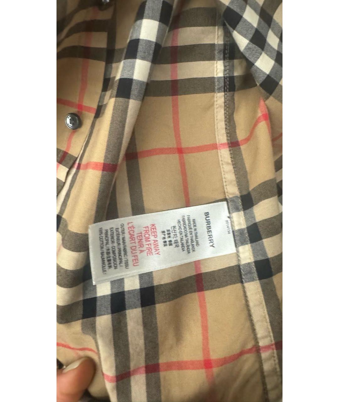 BURBERRY Бежевая хлопковая детская рубашка, фото 3