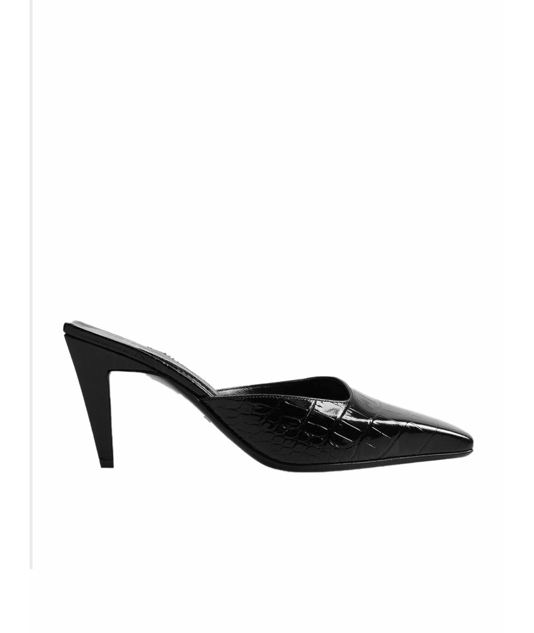 GUCCI Черные кожаные мюли, фото 1