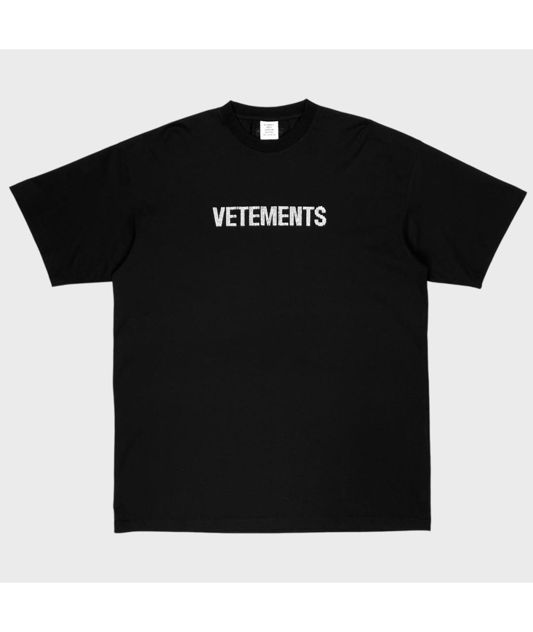 VETEMENTS Черная хлопковая футболка, фото 8