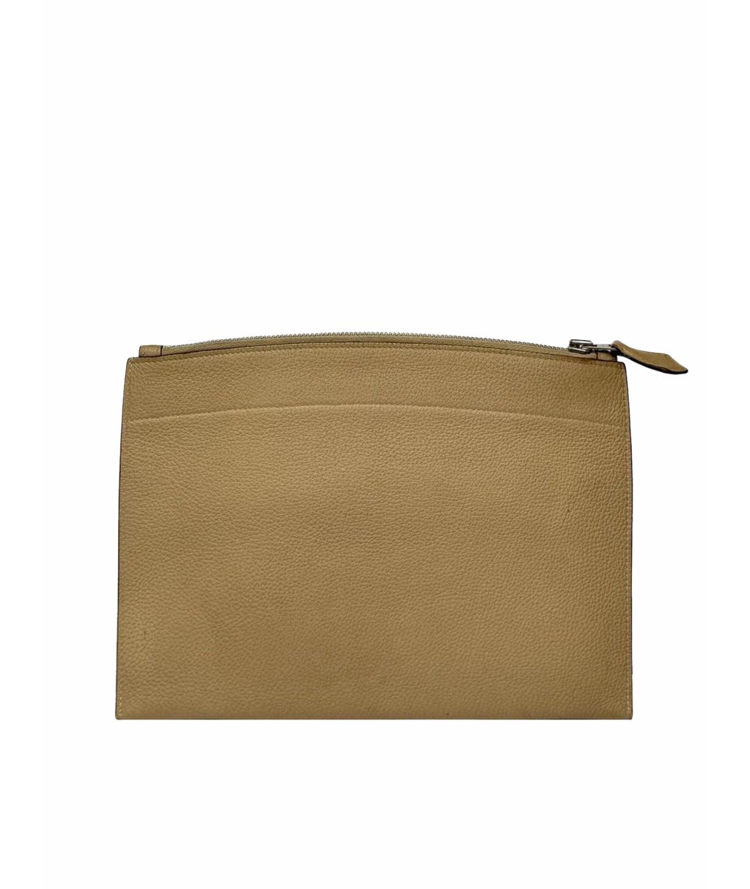 HERMES Бежевая кожаная папка для документов, фото 1