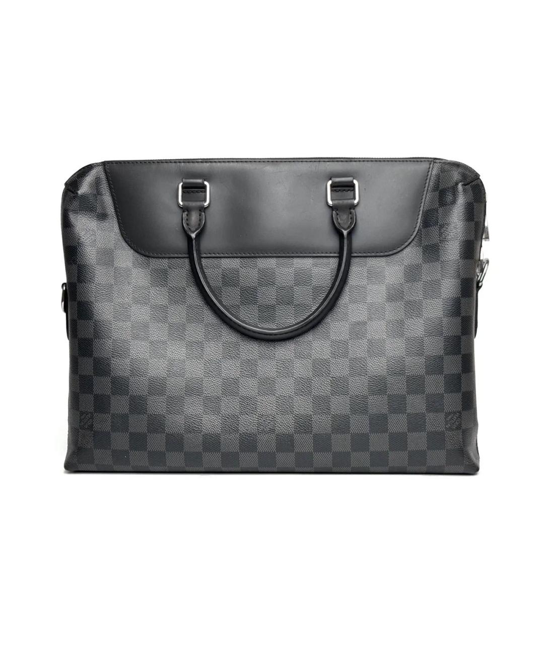 LOUIS VUITTON Черный кожаный портфель, фото 1