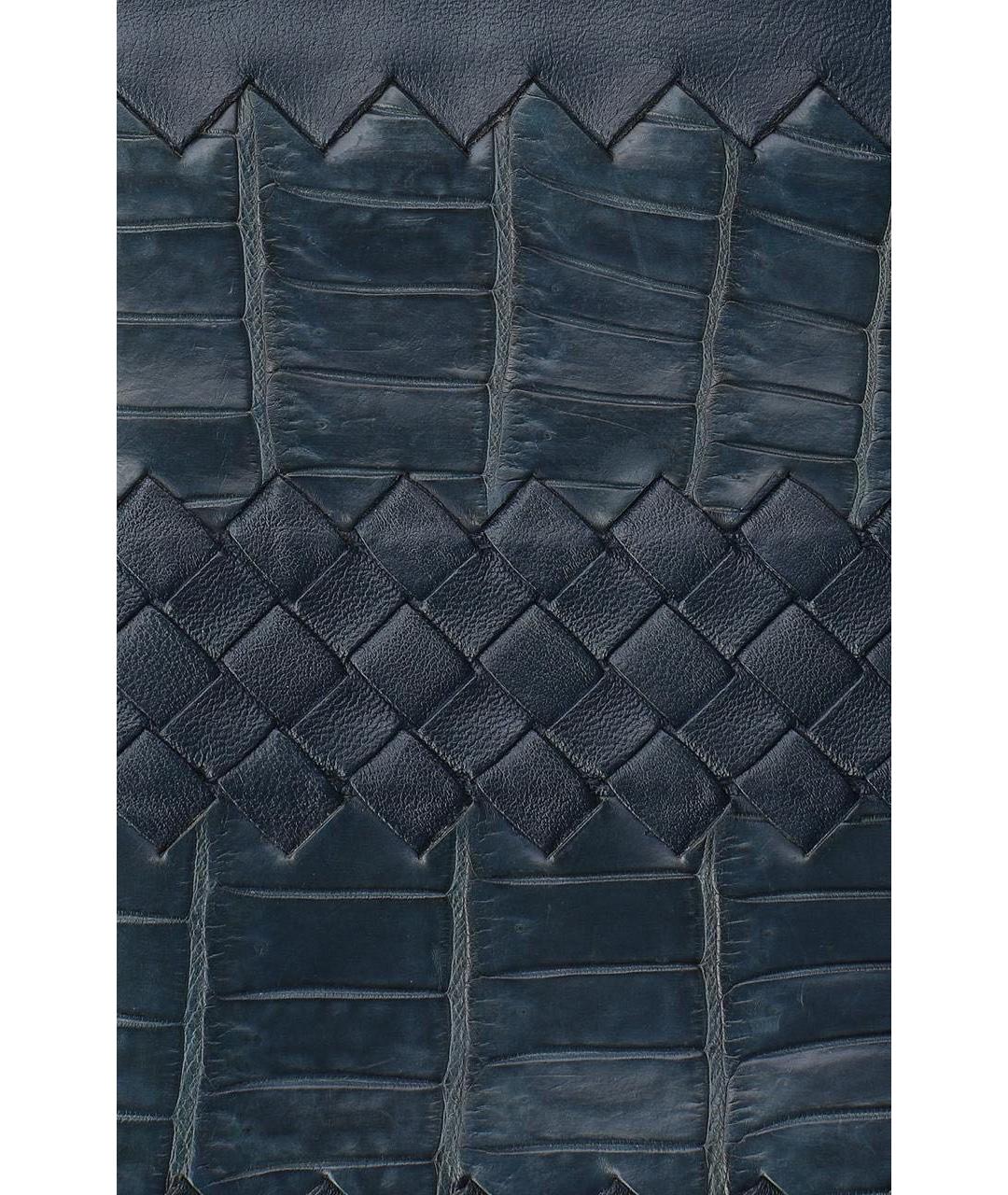 BOTTEGA VENETA Темно-синий кожаный кошелек, фото 4