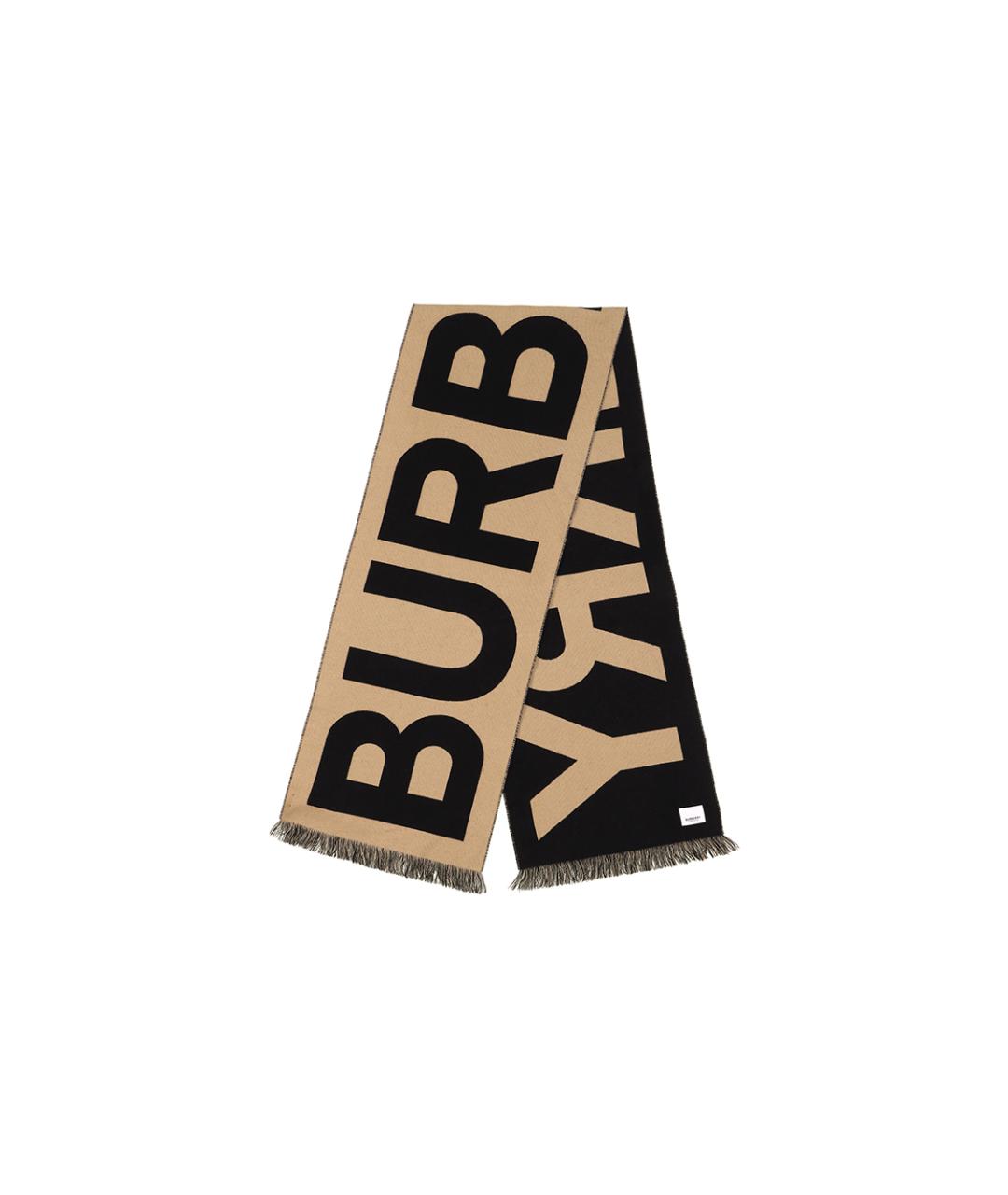 BURBERRY Бежевый шерстяной шарф, фото 2