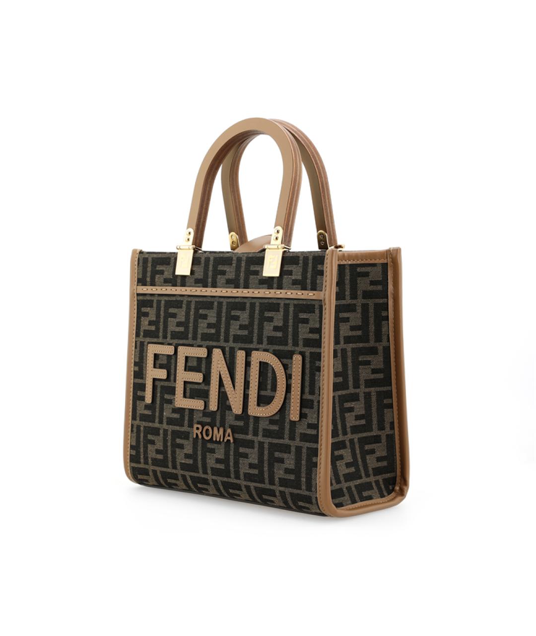 FENDI Коричневая тканевая сумка через плечо, фото 2