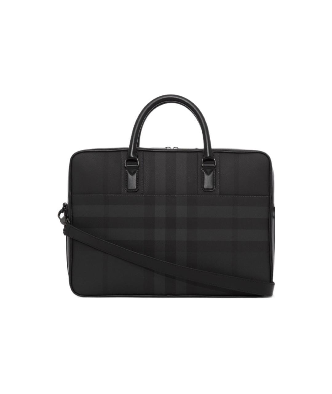 BURBERRY Черный кожаный портфель, фото 4