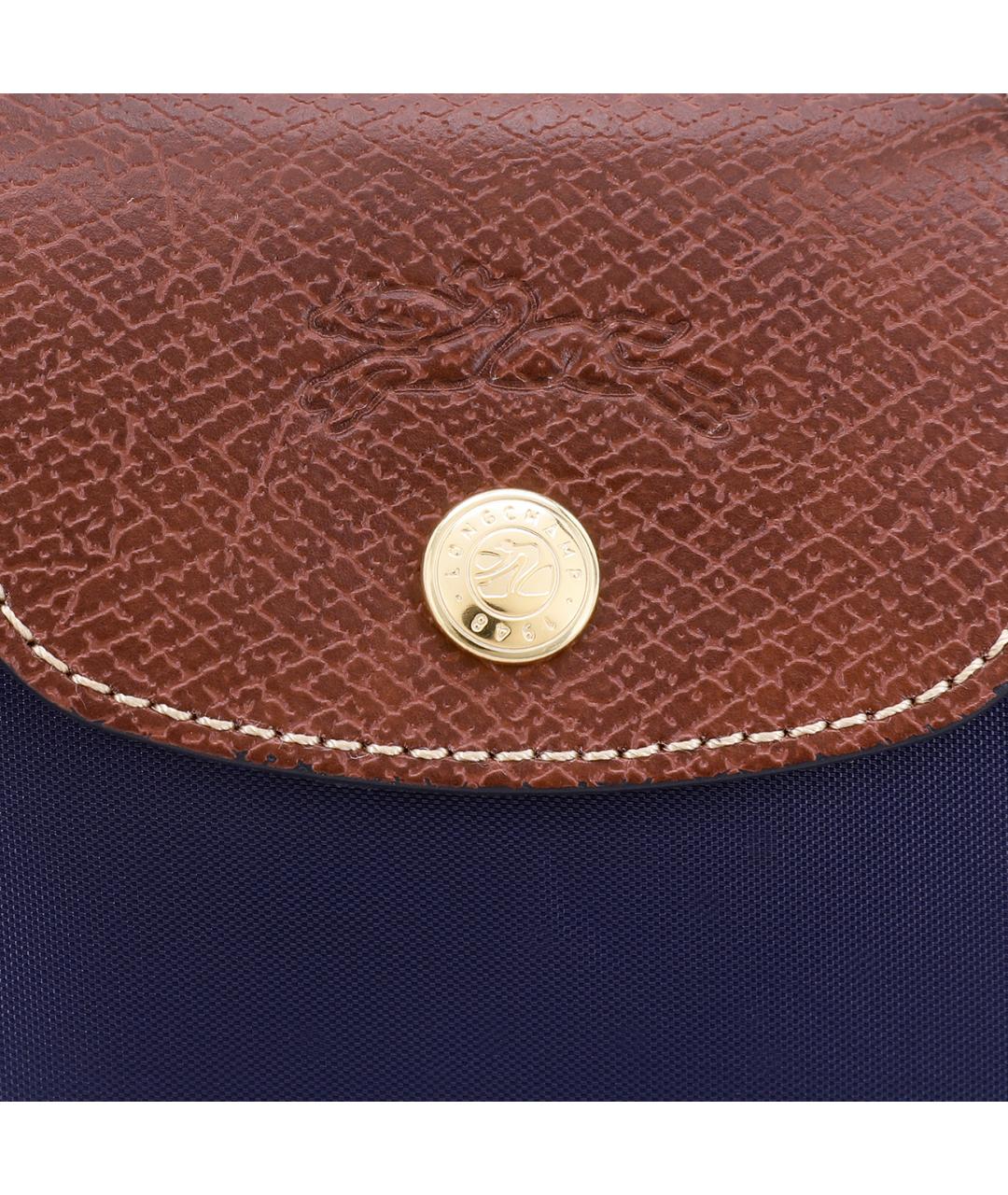 LONGCHAMP Темно-синяя тканевая сумка с короткими ручками, фото 5