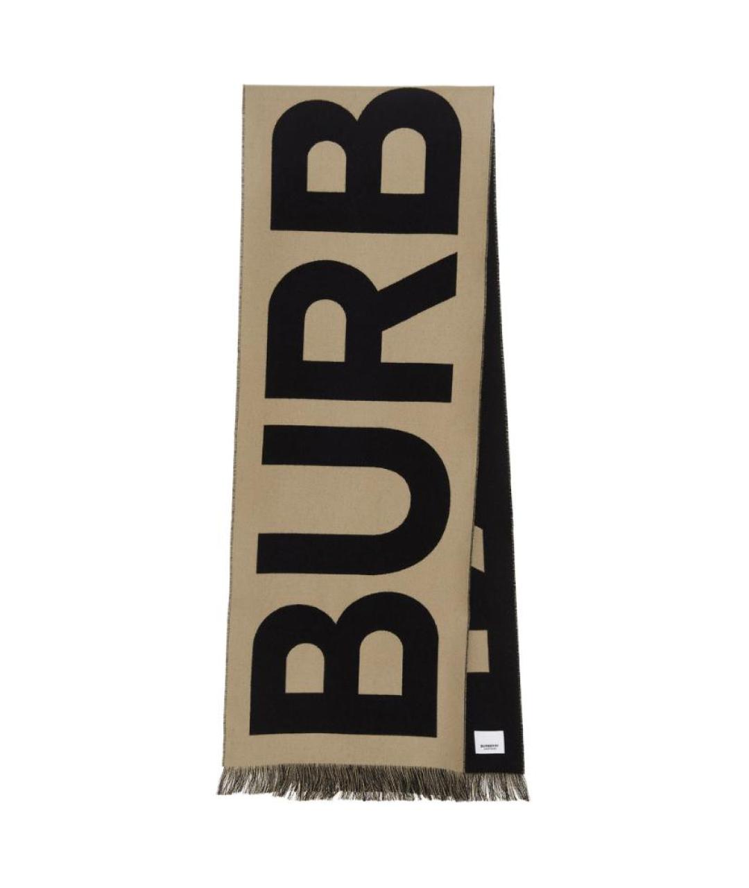 BURBERRY Бежевый шерстяной шарф, фото 4