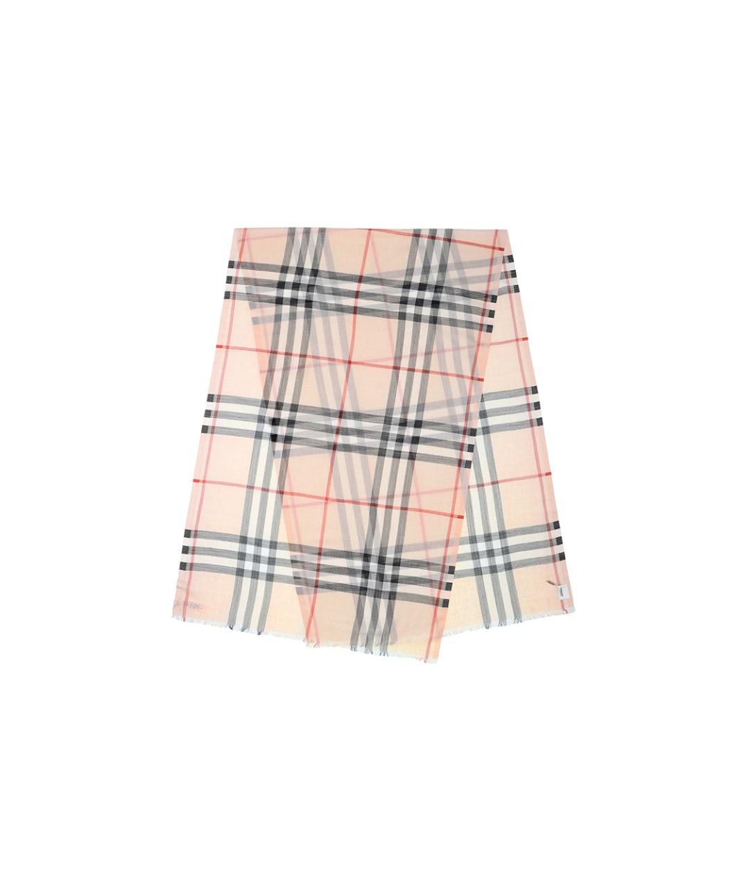 BURBERRY Бежевый шелковый шарф, фото 2