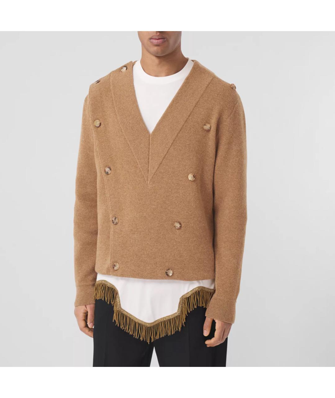 BURBERRY Бежевый кашемировый джемпер / свитер, фото 4