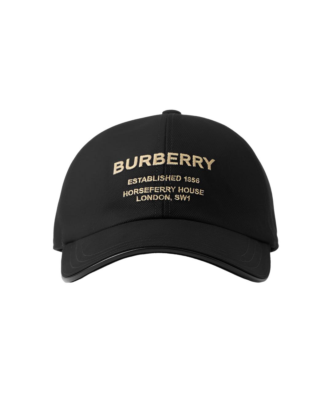 BURBERRY Черная хлопковая кепка, фото 2