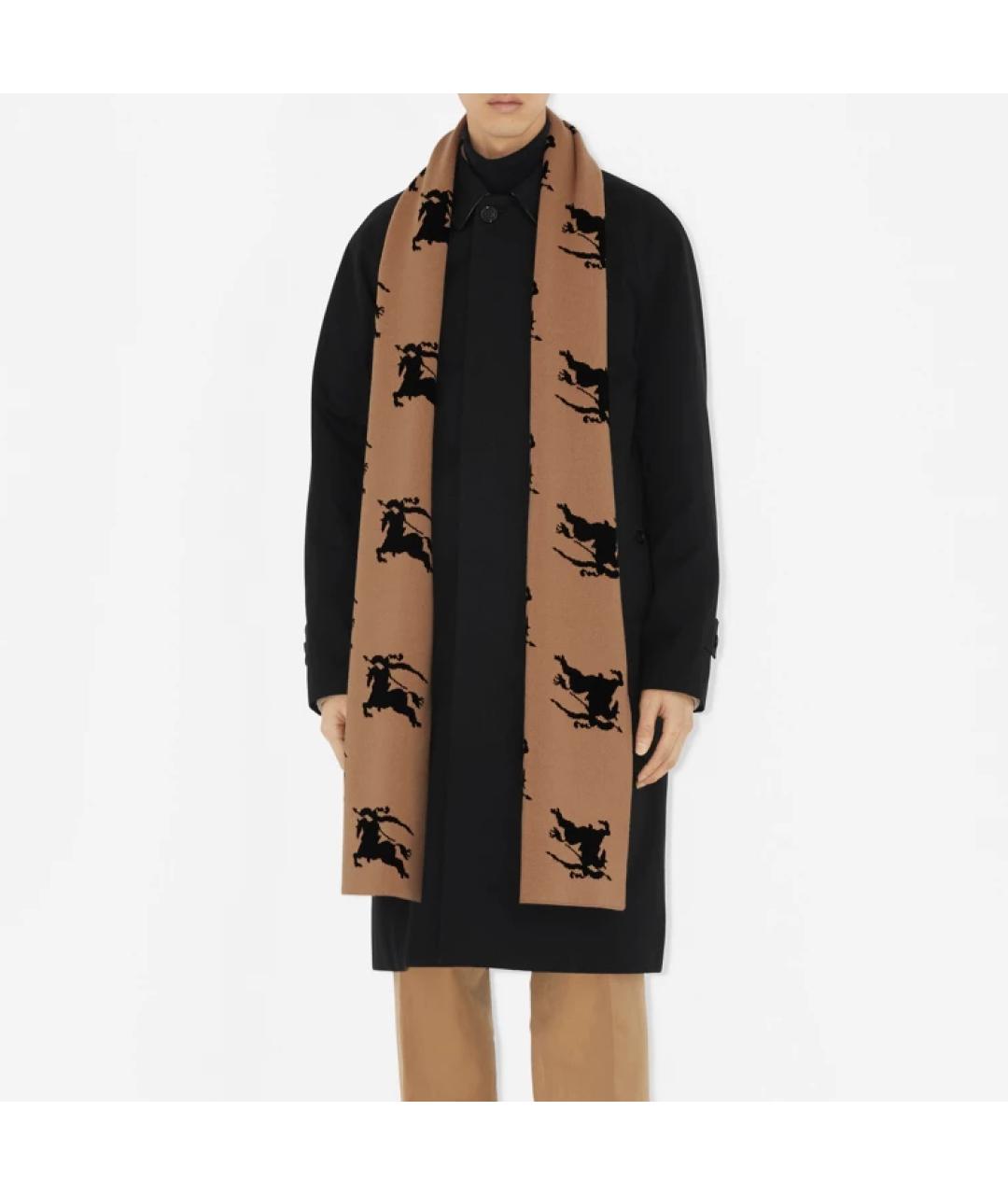 BURBERRY Бежевый шерстяной шарф, фото 3