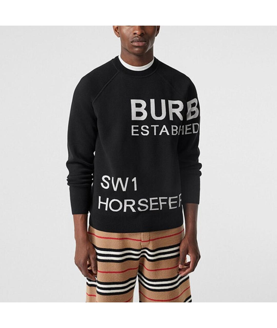 BURBERRY Черный кашемировый джемпер / свитер, фото 4