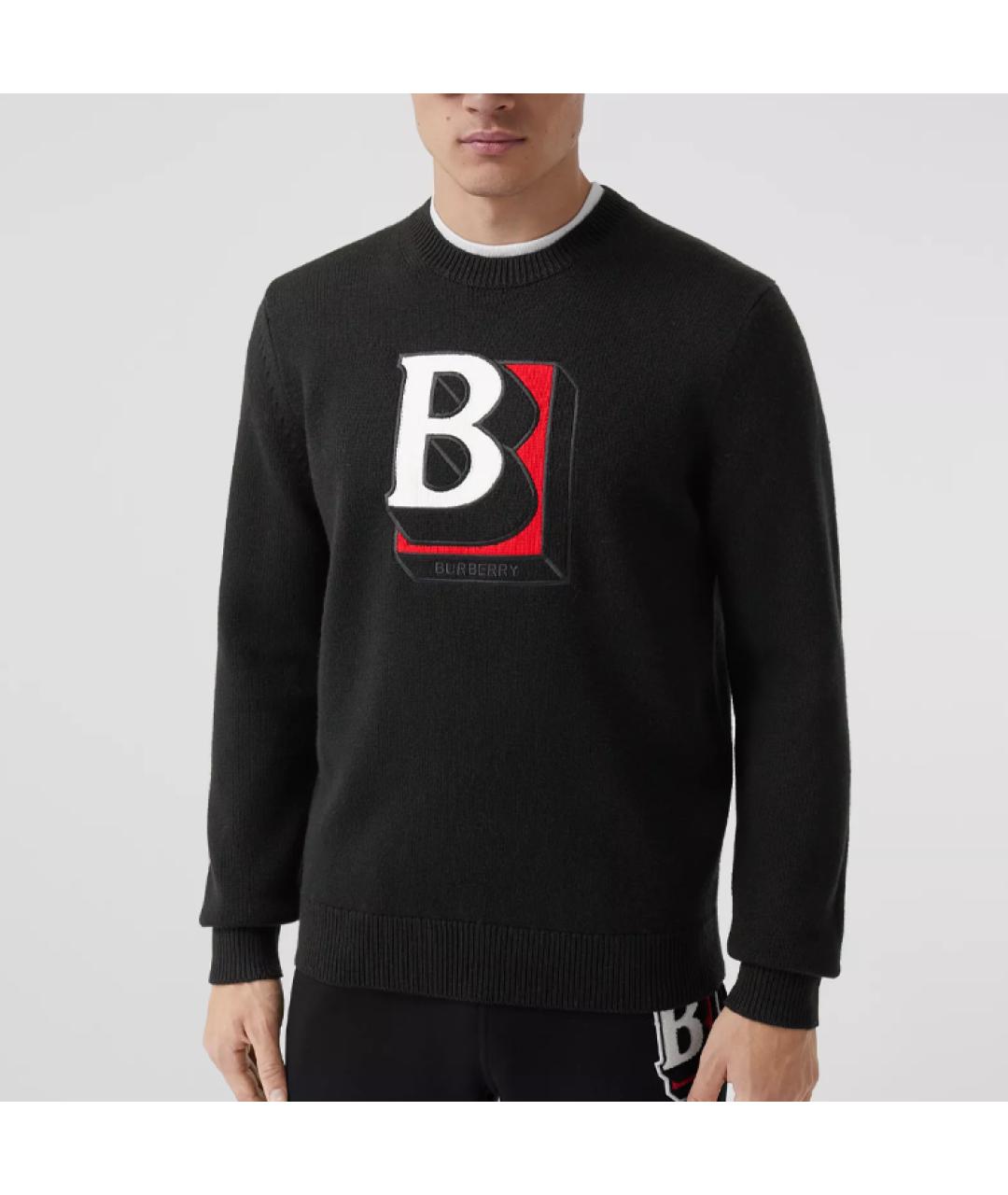 BURBERRY Черный кашемировый джемпер / свитер, фото 3