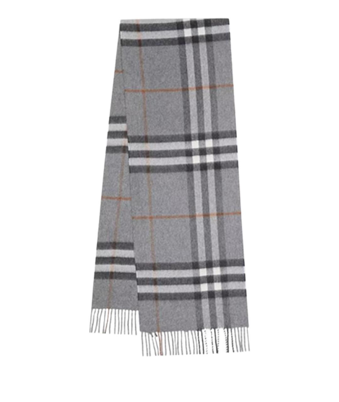 BURBERRY Серый кашемировый шарф, фото 1