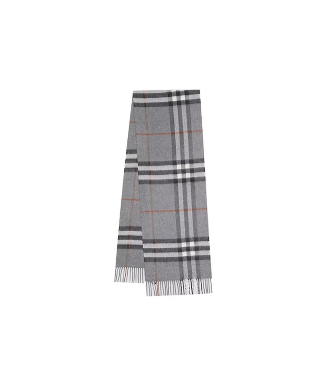 BURBERRY Серый кашемировый шарф, фото 3