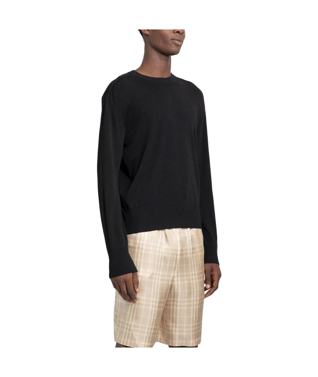 BURBERRY Черный кашемировый джемпер / свитер, фото 2