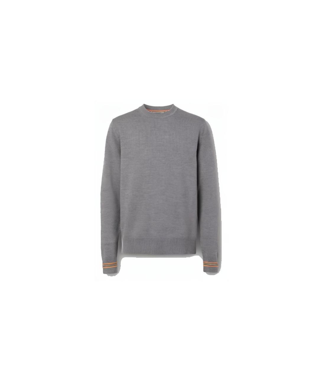 BURBERRY Серый хлопковый джемпер / свитер, фото 1