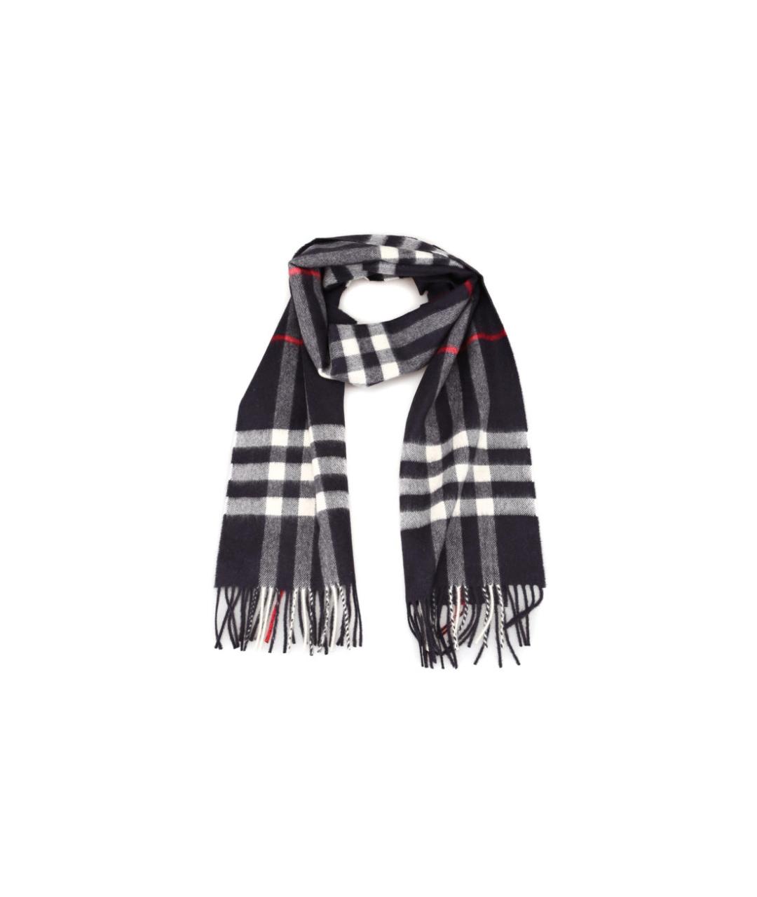 BURBERRY Темно-синий кашемировый шарф, фото 2