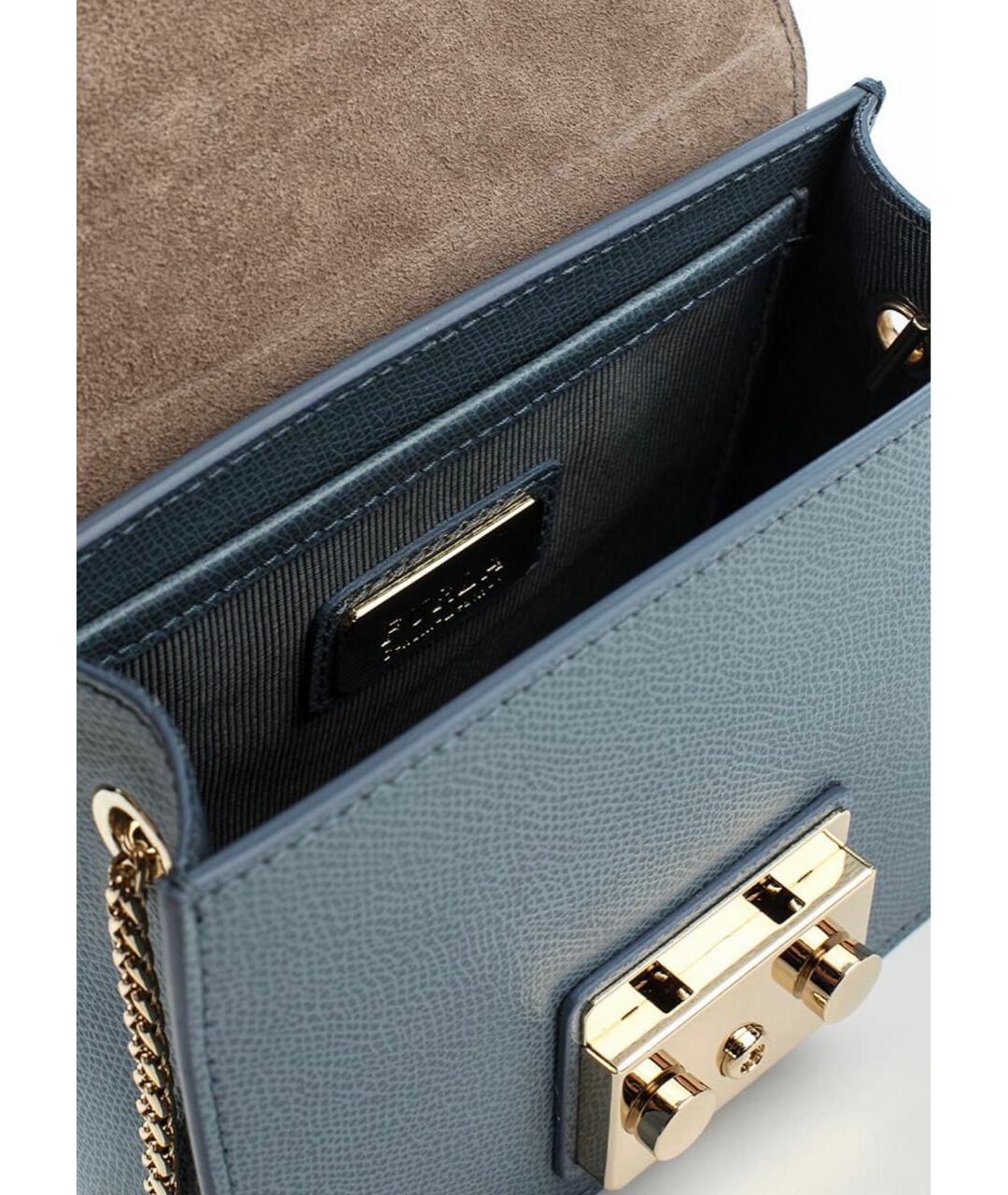 FURLA Серая кожаная сумка тоут, фото 3