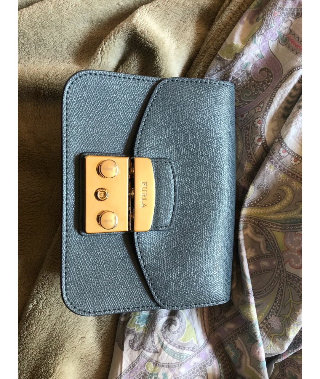FURLA Серая кожаная сумка тоут, фото 4