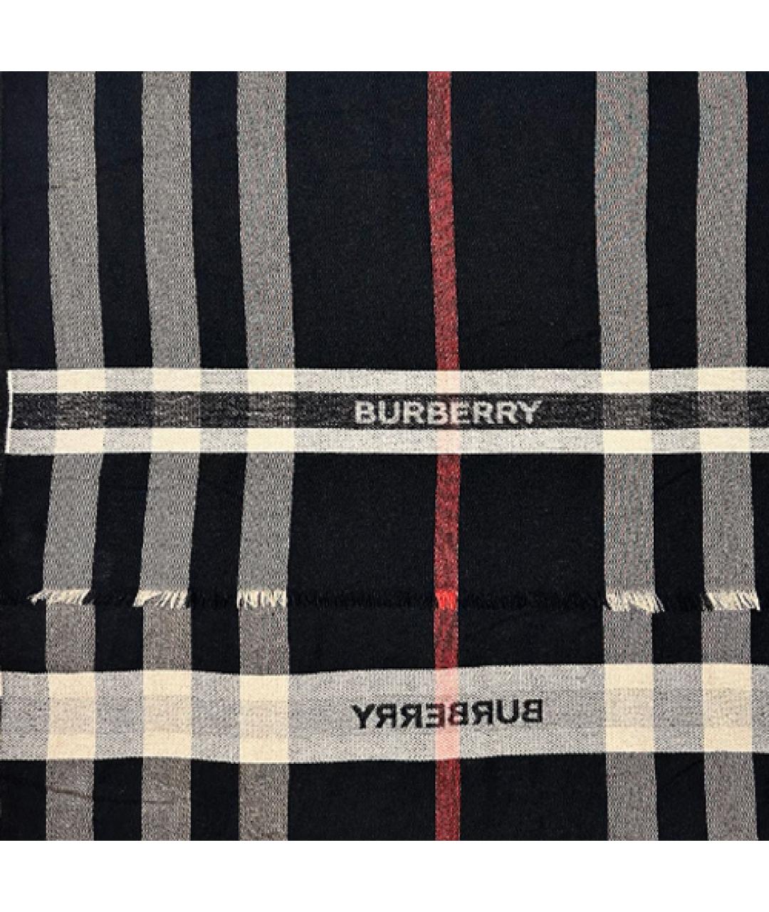 BURBERRY Черный кашемировый шарф, фото 3