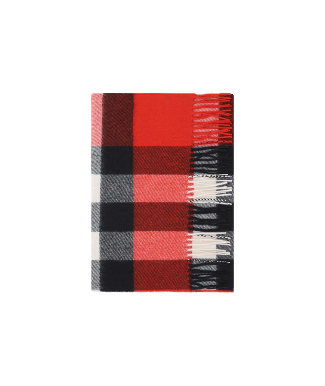 BURBERRY Красный шерстяной шарф, фото 2