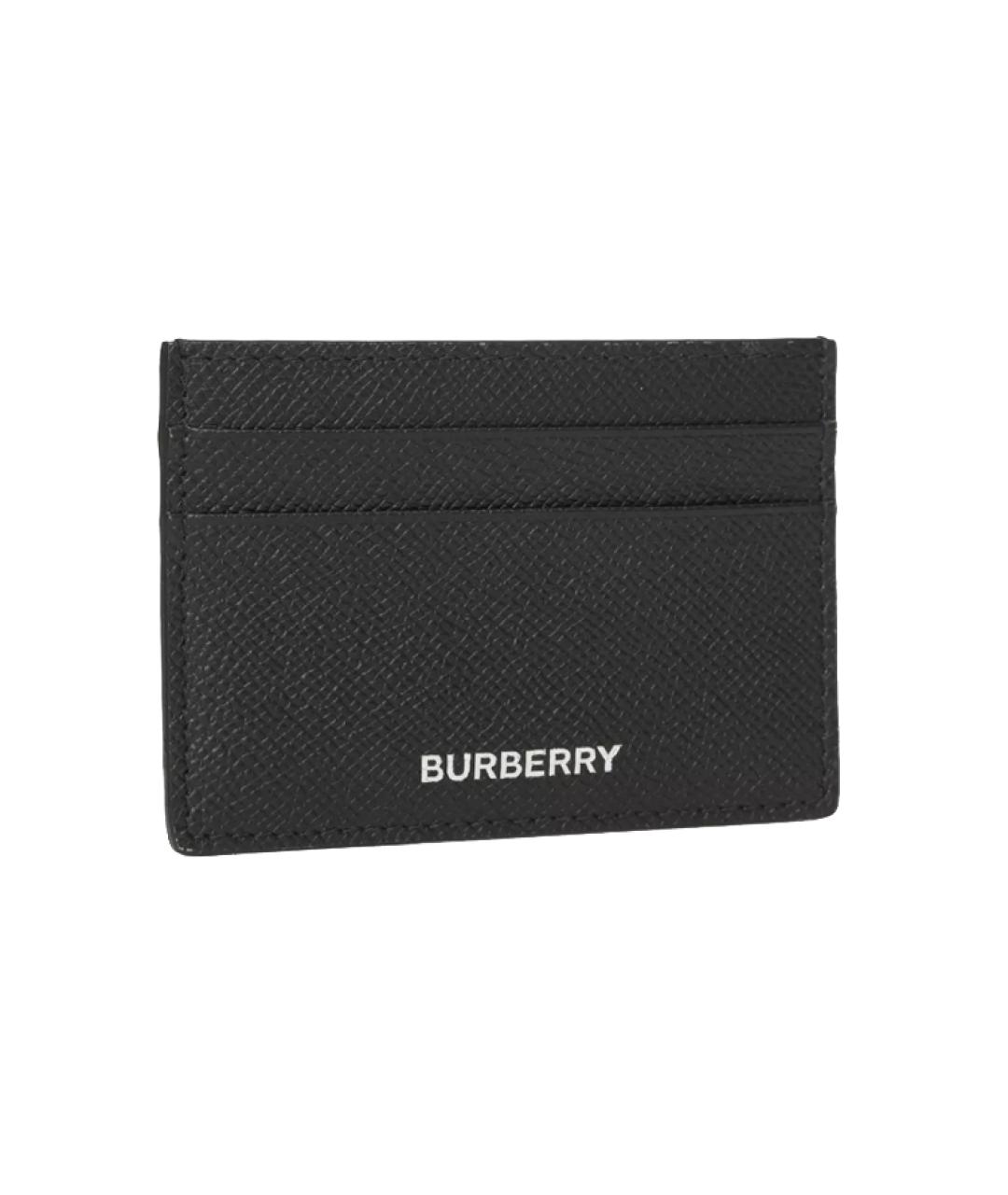 BURBERRY Черный кожаный кардхолдер, фото 3