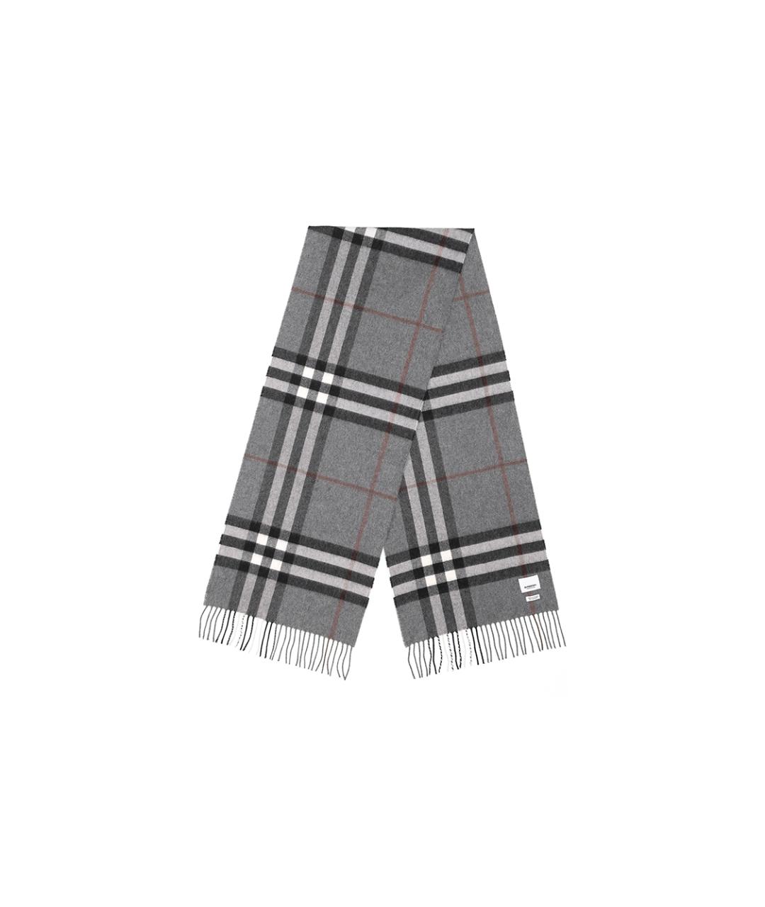 BURBERRY Серый кашемировый шарф, фото 2