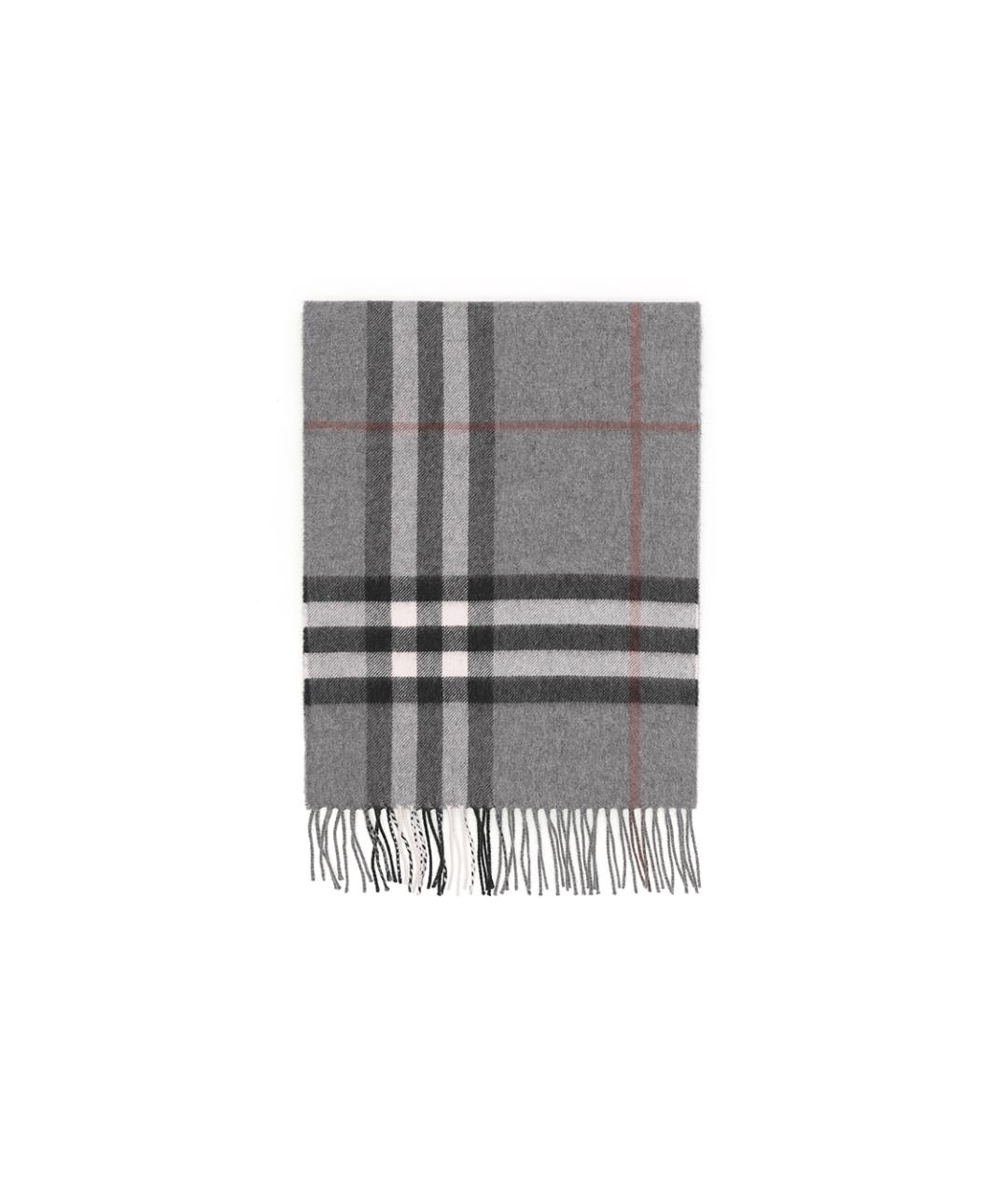 BURBERRY Серый кашемировый шарф, фото 3