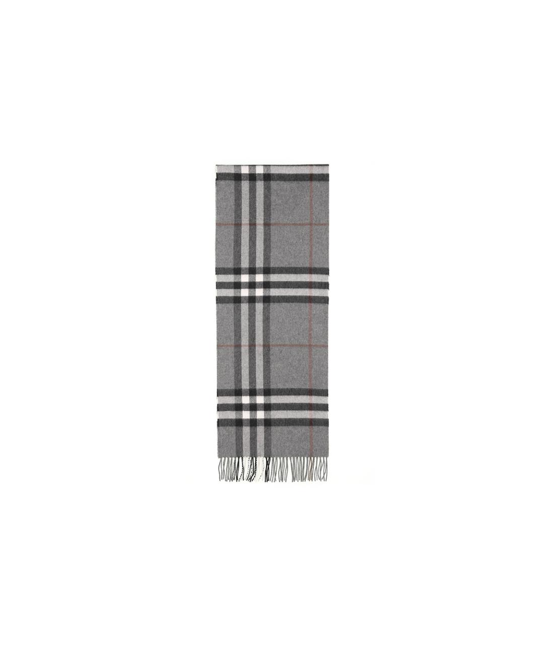 BURBERRY Серый кашемировый шарф, фото 1