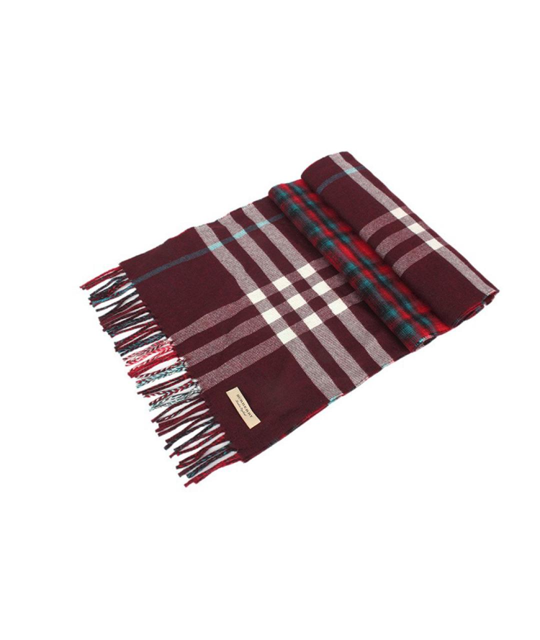 BURBERRY Красный шерстяной шарф, фото 2