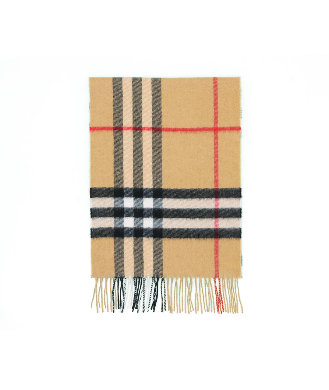 BURBERRY Бежевый кашемировый шарф, фото 3
