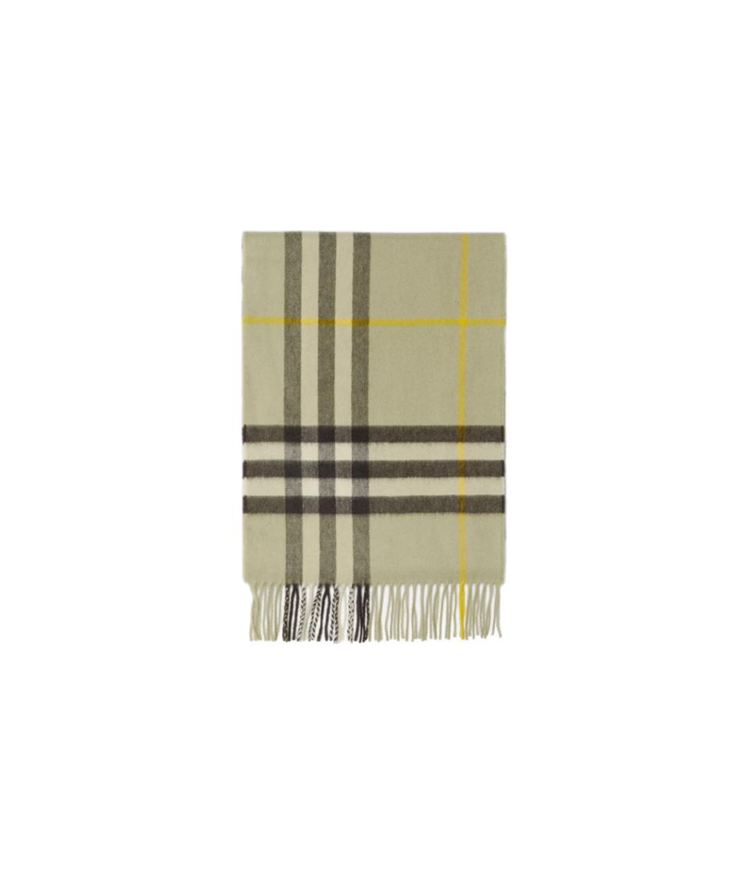 BURBERRY Салатовый кашемировый шарф, фото 2