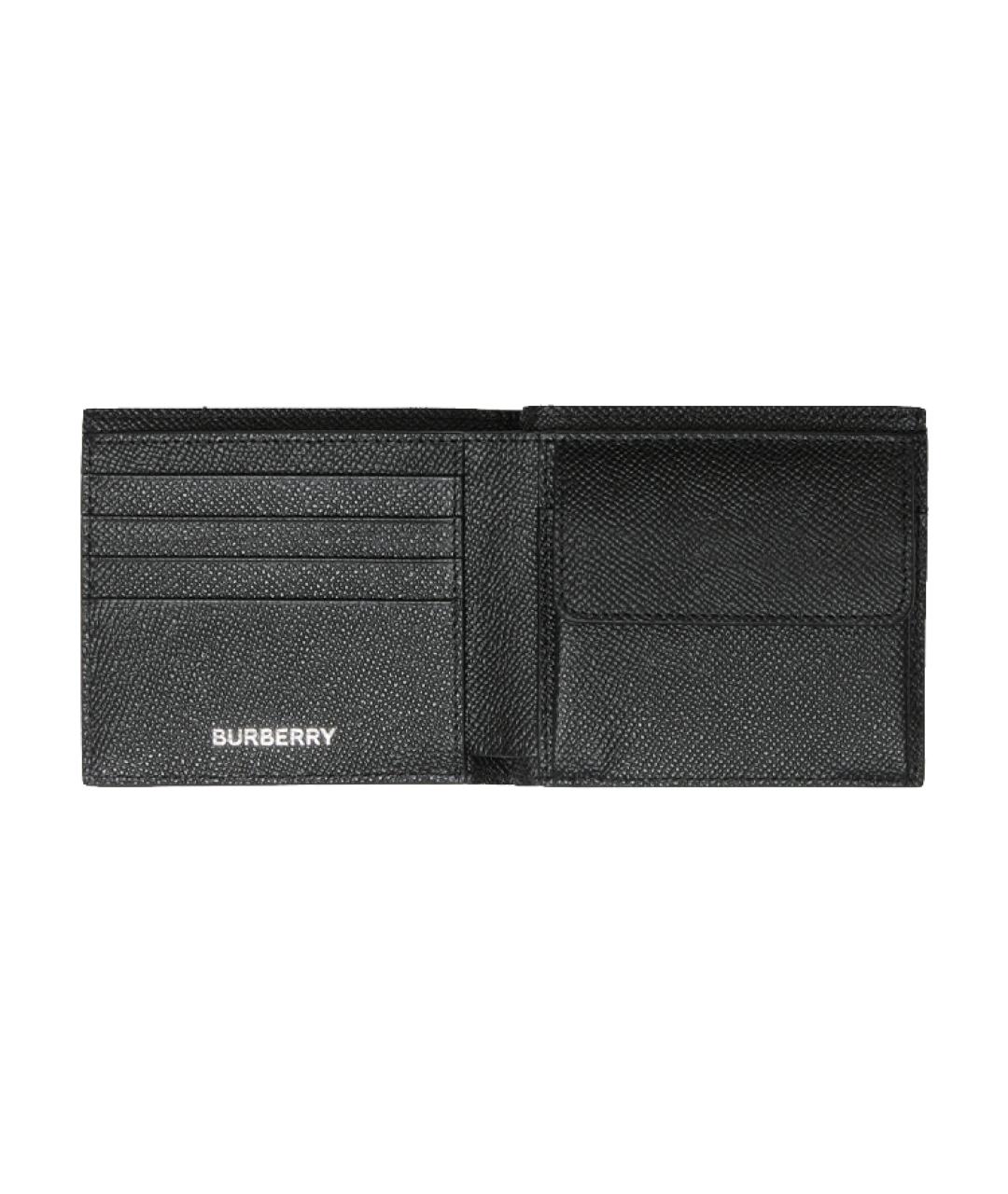BURBERRY Черный кожаный кошелек, фото 4