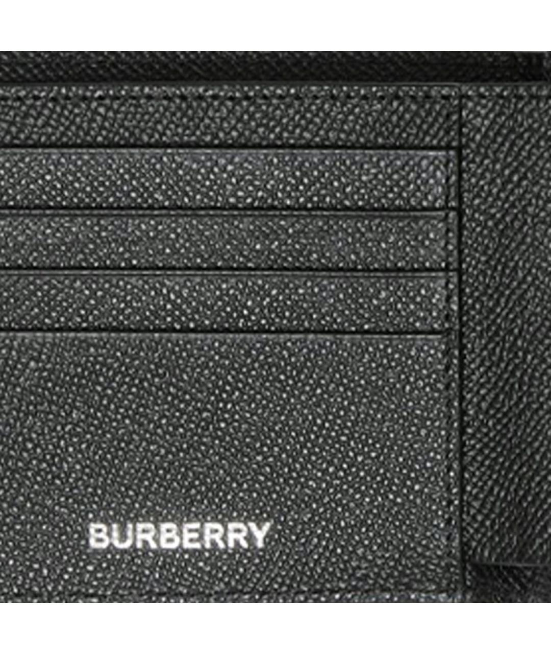 BURBERRY Черный кожаный кошелек, фото 5