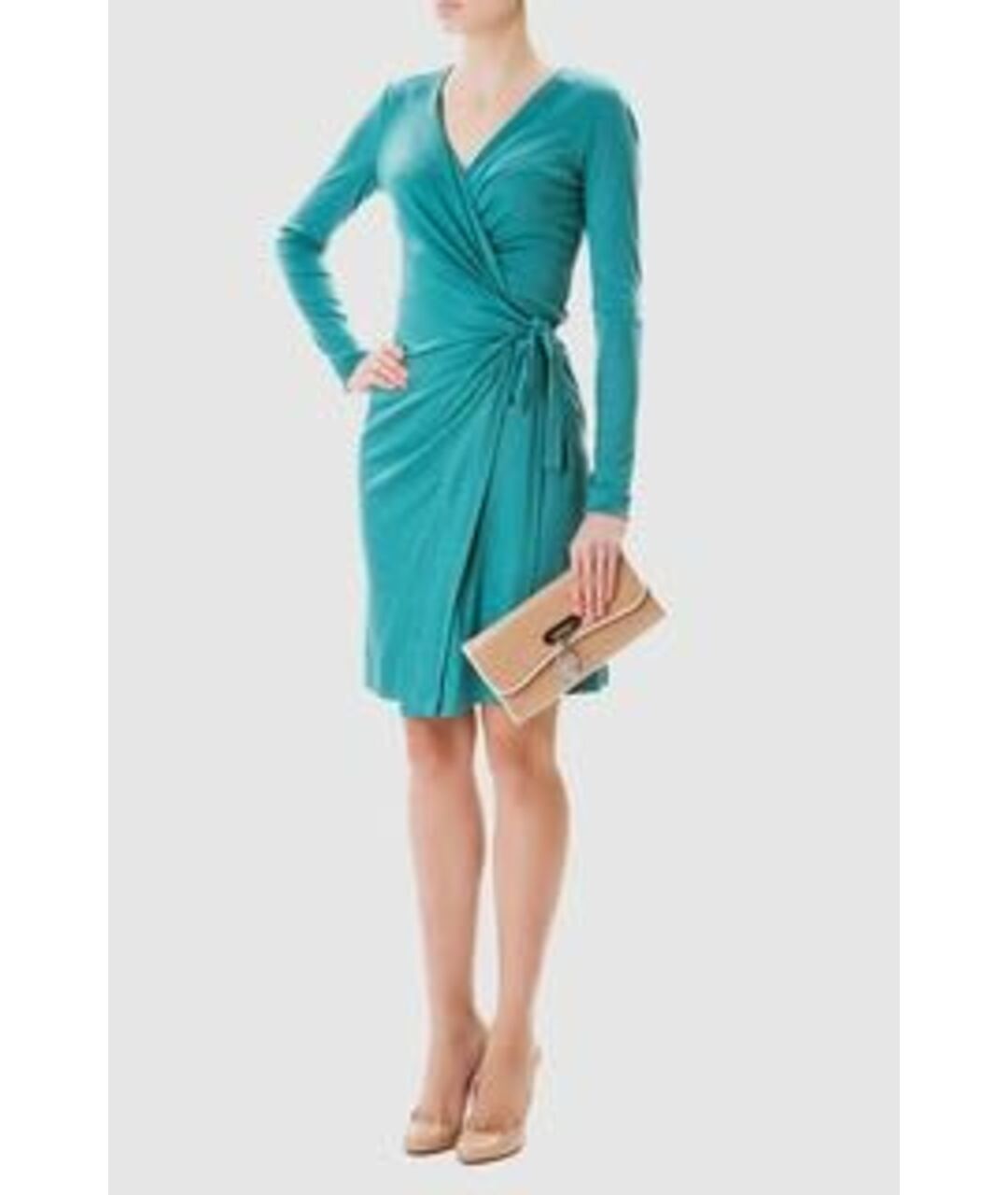 DIANE VON FURSTENBERG Фиолетовое шерстяное повседневное платье, фото 4