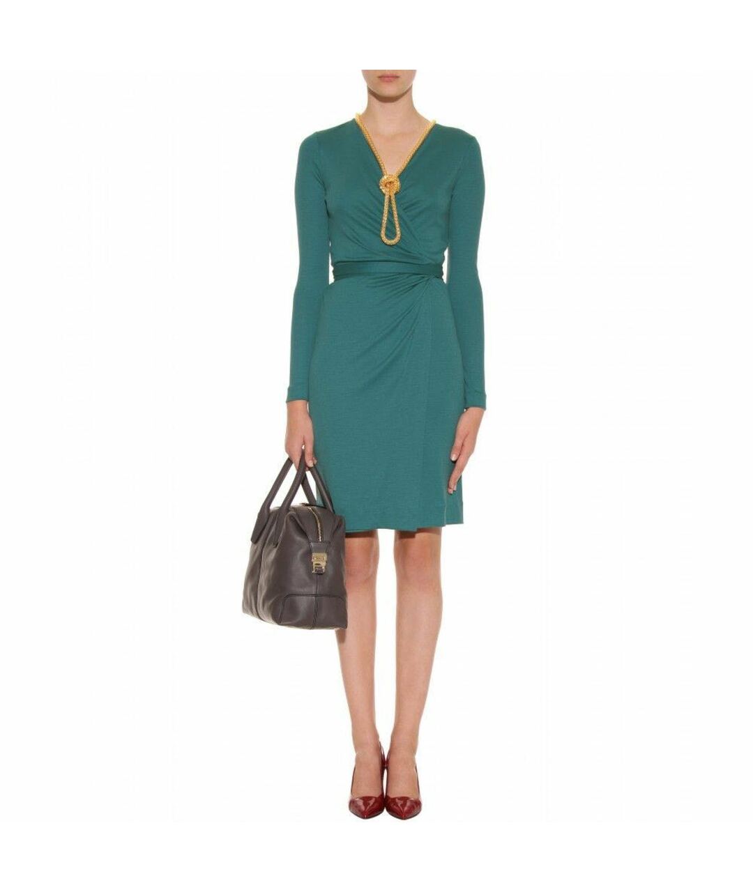 DIANE VON FURSTENBERG Фиолетовое шерстяное повседневное платье, фото 5