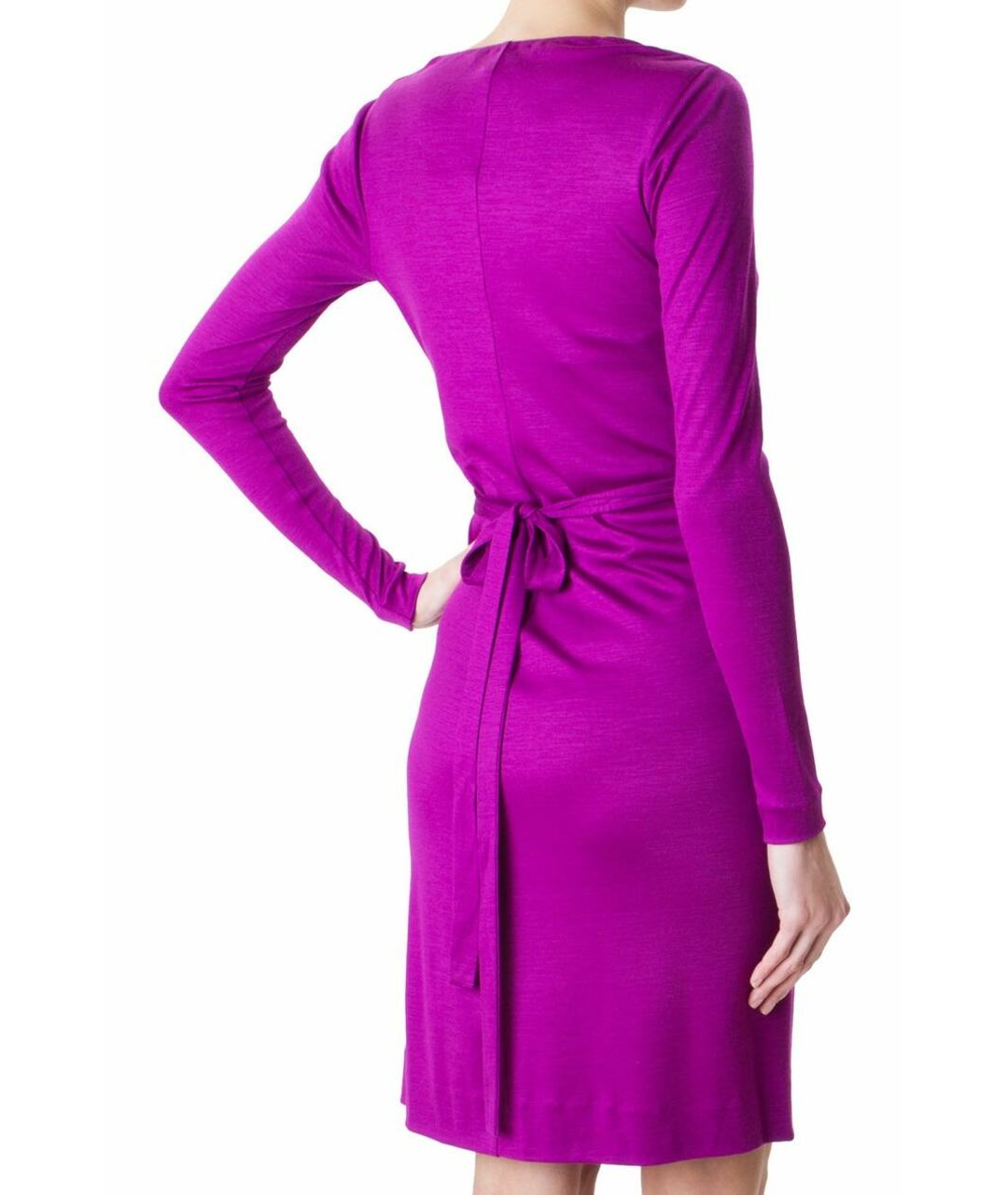 DIANE VON FURSTENBERG Фиолетовое шерстяное повседневное платье, фото 2