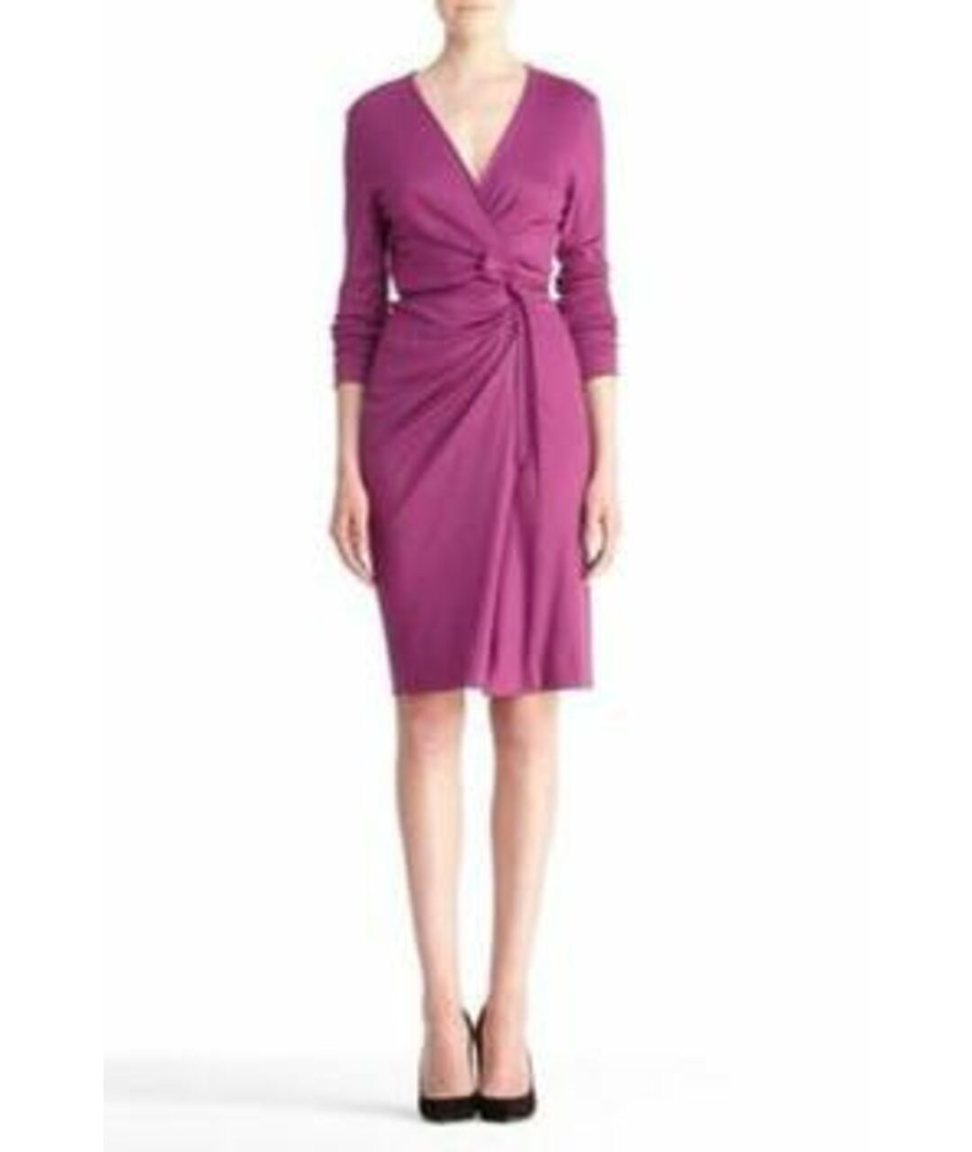DIANE VON FURSTENBERG Фиолетовое шерстяное повседневное платье, фото 9