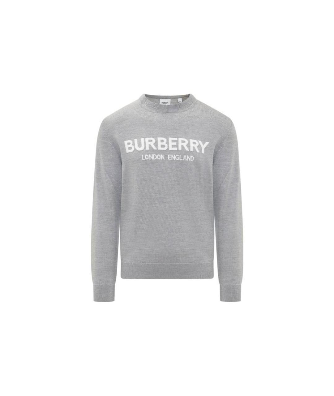 BURBERRY Серый шерстяной джемпер / свитер, фото 1