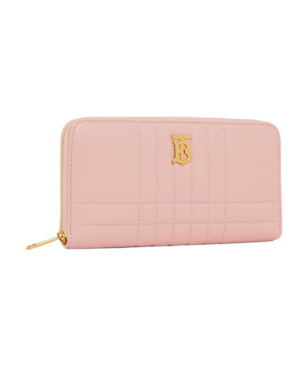 BURBERRY Розовый кожаный кошелек, фото 2