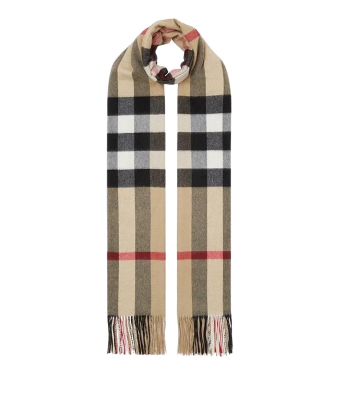 BURBERRY Бежевый кашемировый шарф, фото 1