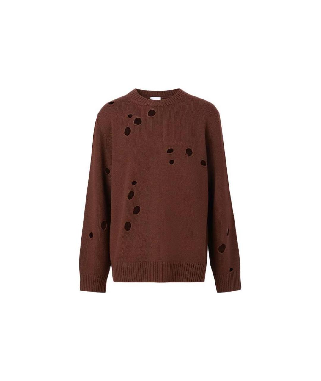 BURBERRY Коричневый шерстяной джемпер / свитер, фото 1