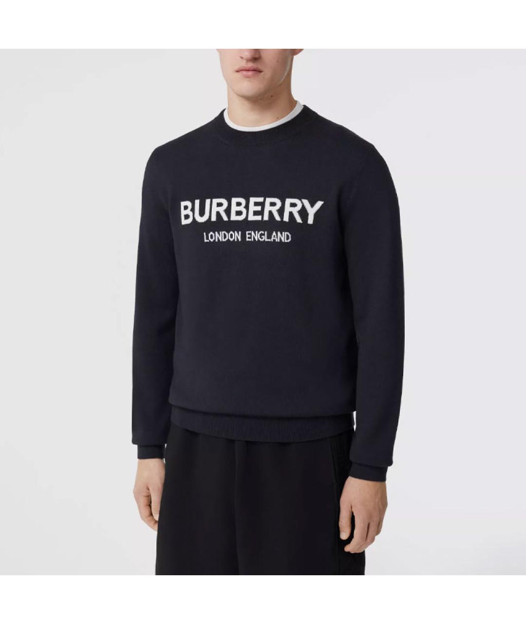 BURBERRY Черный шерстяной джемпер / свитер, фото 2