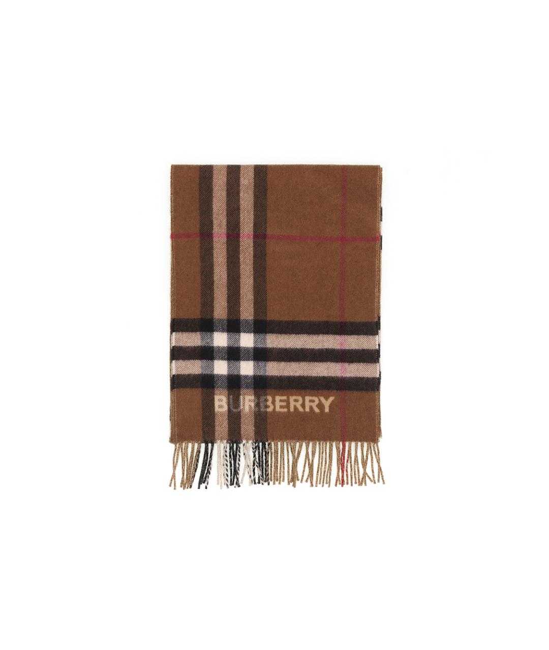 BURBERRY Коричневый кашемировый шарф, фото 3