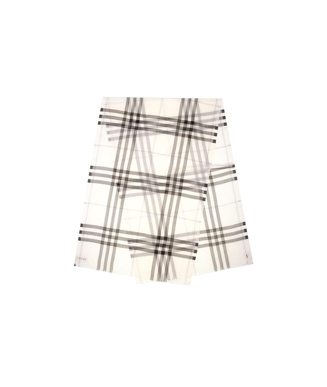 BURBERRY Белый шерстяной шарф, фото 2