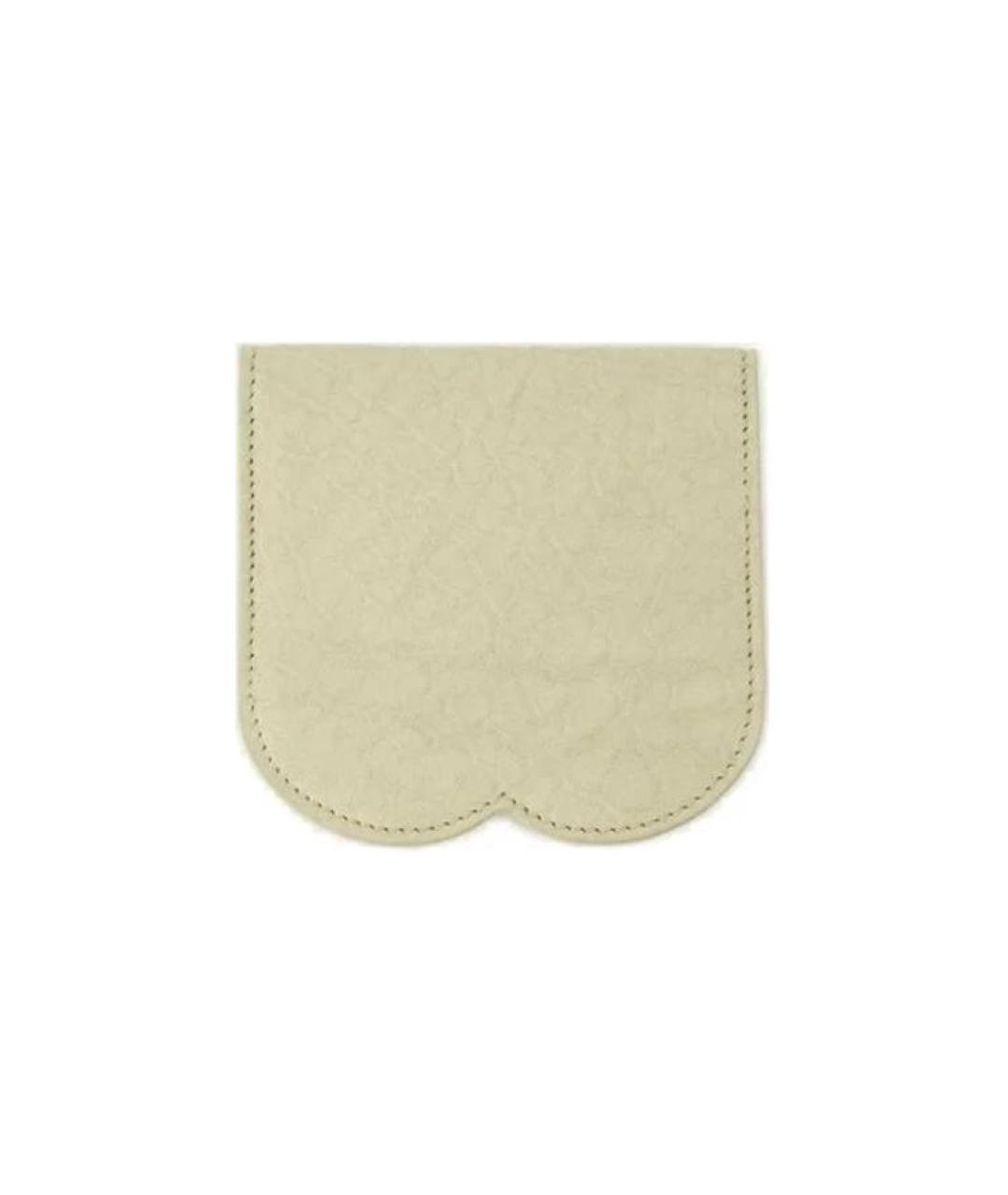 BURBERRY Бежевый кожаный кардхолдер, фото 1