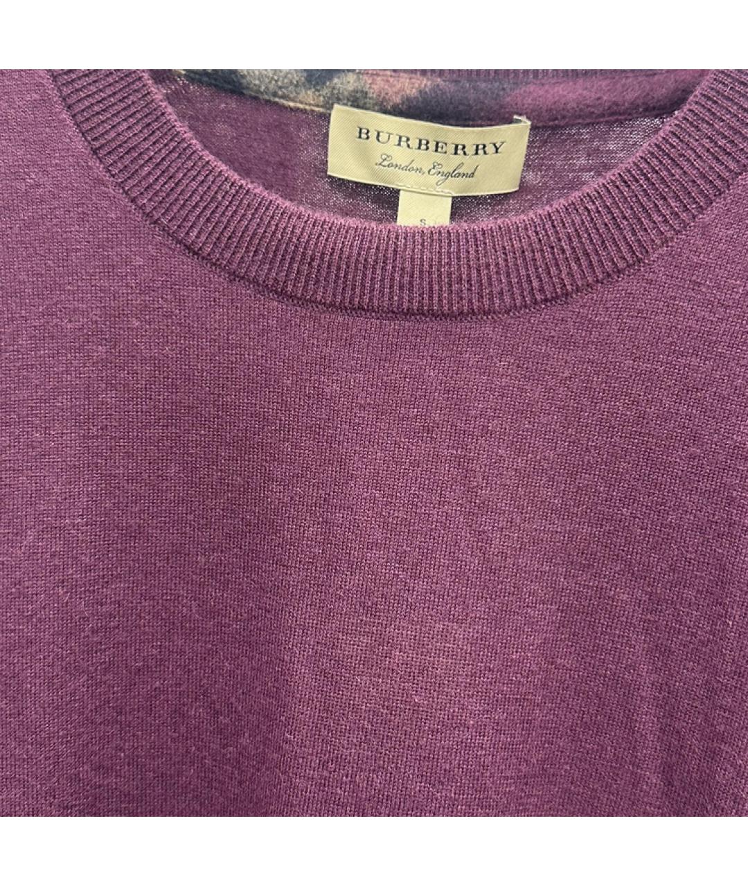 BURBERRY Фиолетовый кашемировый джемпер / свитер, фото 3