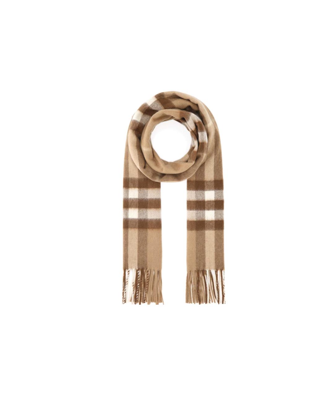 BURBERRY Коричневый кашемировый шарф, фото 1